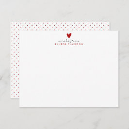 Valentine’s Day Red Heart stationery Note Card 招待状