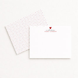 Valentine’s Day Red Heart stationery Note Card 招待状