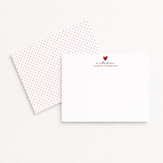 Valentine’s Day Red Heart stationery Note Card 招待状