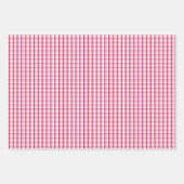 Valentine’s Day Red Pink Hearts Stripes Pattern  ラッピングペーパーシート (正面3)