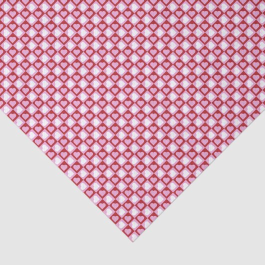 Valentine’s Day Red Pink Hearts Stripes Pattern  薄葉紙 (詳細)