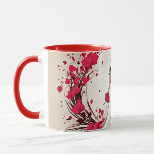  Valentine’s Day Romantic Couple Silhouette love  マグカップ (左)