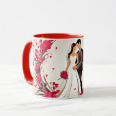  Valentine’s Day Romantic Couple Silhouette love  マグカップ (正面左)