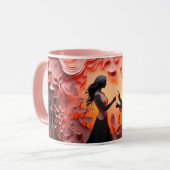  Valentine’s Day Romantic Couple Silhouette Love  マグカップ (正面左)