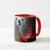  Valentine’s Day Romantic Couple Silhouette love  マグカップ (正面右)