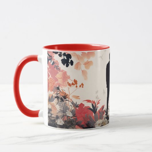  Valentine’s Day Romantic Couple Silhouette Love  マグカップ (左)