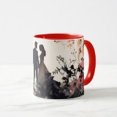  Valentine’s Day Romantic Couple Silhouette Love  マグカップ (正面右)