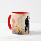  Valentine’s Day Romantic Couple Silhouette Love  マグカップ (正面左)