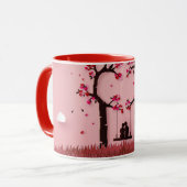  Valentine’s Day Romantic Couple Silhouette love  マグカップ (正面左)