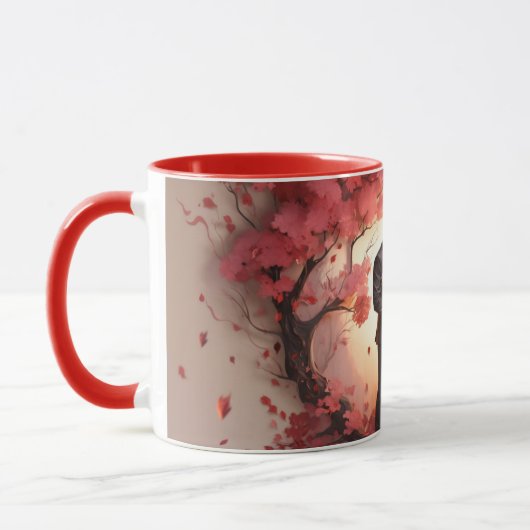  Valentine’s Day Romantic Couple Silhouette love  マグカップ (左)