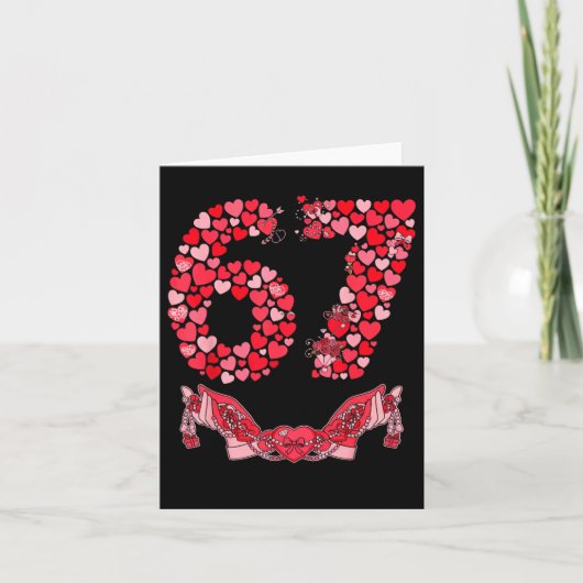 Valentine’s Day Six Seven 67 Funny Meme 6 7 Valent カード (正面)