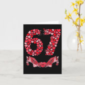 Valentine’s Day Six Seven 67 Funny Meme 6 7 Valent カード (黄色い花)