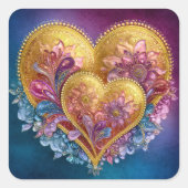 Valentine’s Day Stickers | Cute, Romantic  スクエアシール (正面)