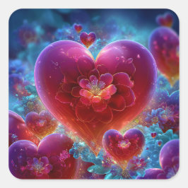 Valentine’s Day Stickers | Cute, Romantic  スクエアシール