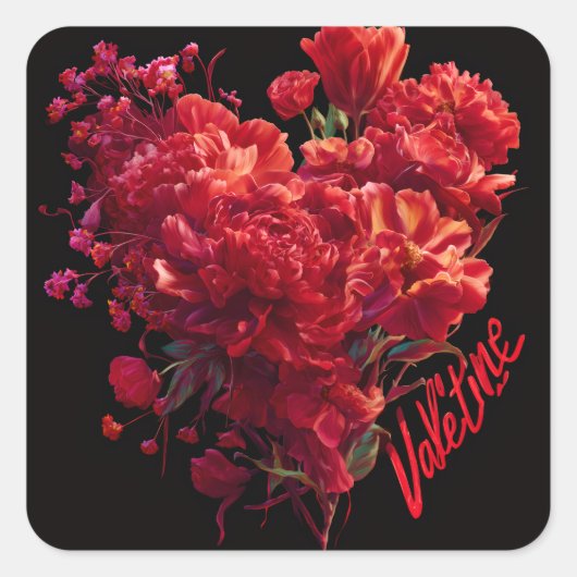 Valentine’s Day Stickers | Cute, Romantic  スクエアシール (正面)