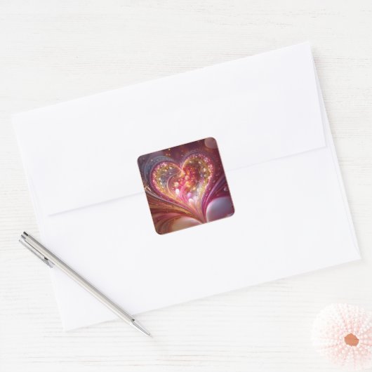 Valentine’s Day Stickers | Cute, Romantic  スクエアシール (封筒)