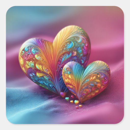 Valentine’s Day Stickers | Cute, Romantic  スクエアシール (正面)