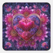 Valentine’s Day Stickers | Cute, Romantic  スクエアシール (正面)