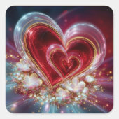 Valentine’s Day Stickers | Cute, Romantic  スクエアシール (正面)