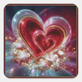 Valentine’s Day Stickers | Cute, Romantic  スクエアシール