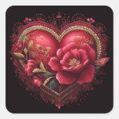 Valentine’s Day Stickers | Cute, Romantic  スクエアシール (正面)