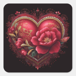 Valentine’s Day Stickers | Cute, Romantic  スクエアシール