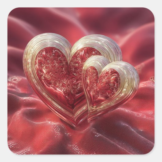 Valentine’s Day Stickers | Cute, Romantic  スクエアシール (正面)