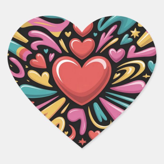Valentine’s Day Stickers | Cute, Romantic  ハートシール (正面)