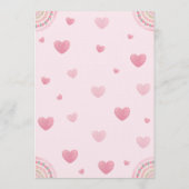 Valentine’s Day Sweetheart Pink Car Baby Shower 招待状 (裏面)