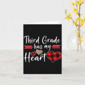 Valentine’s Day Third Grade Has My Heart Plaid Tea カード (黄色い花)
