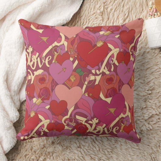Valentine’s Day Throw Pillow Collection | Romantic クッション (ブランケット)