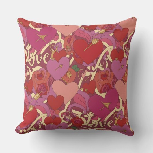 Valentine’s Day Throw Pillow Collection | Romantic クッション (正面)