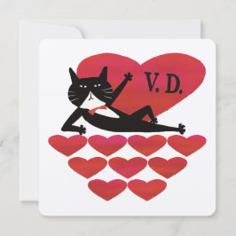 Valentine’s Day Tuxedo Cat カード