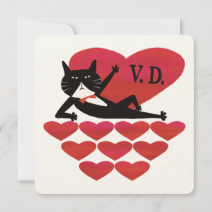 Valentine’s Day Tuxedo Cat カード