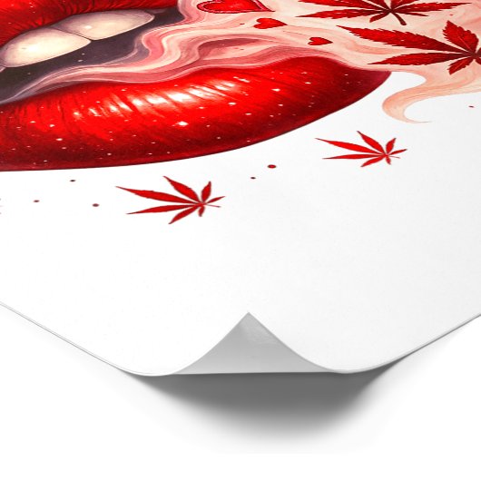 Valentine’s Day Weed Lover Stoner Babe  ポスター (角)
