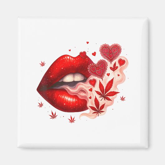Valentine’s Day Weed Lover Stoner Babe  マグネット (正面)