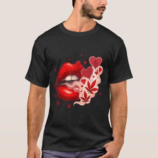 Valentine’s Day Weed Lover Stoner Babe  Tシャツ (正面)