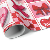 Valentine’s Day Wrapping Paper Pink & Red Elements ラッピングペーパー (ロールコーナー)