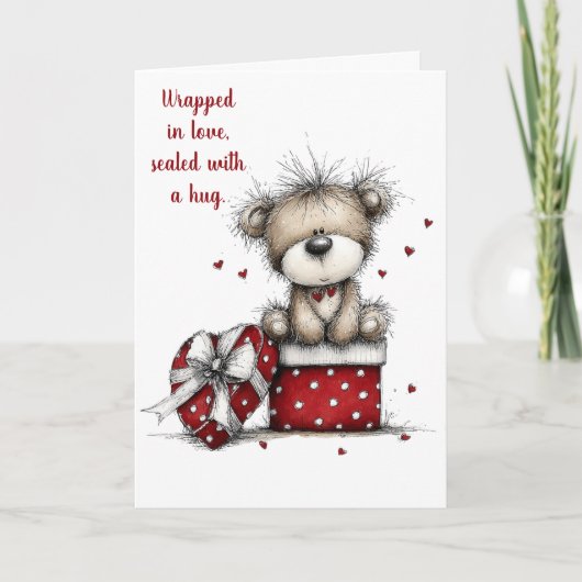 Valentine’s Teddy Bear Gift Box with Poem  シーズンカード (正面)
