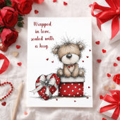 Valentine’s Teddy Bear Gift Box with Poem  シーズンカード