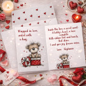 Valentine’s Teddy Bear Gift Box with Poem  シーズンカード