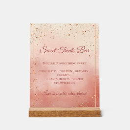 Valentine’s Treat Table Sign – Blush Pink & Gold アクリルサイン