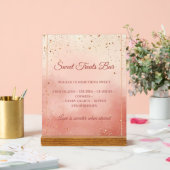 Valentine’s Treat Table Sign – Blush Pink & Gold アクリルサイン (ウェディング)