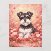 Valentine Schnauzer with Hearts ポストカード (正面)