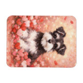 Valentine Schnauzer with Hearts Flexible マグネット (横)