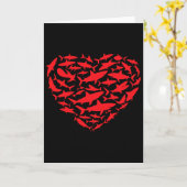 Valentine Sharks Heart Sea Animal Lover Ocean Wild カード (黄色い花)
