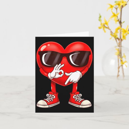 Valentine Six Seven 6 7 Meme Funny Heart Gen Z Alp カード (黄色い花)