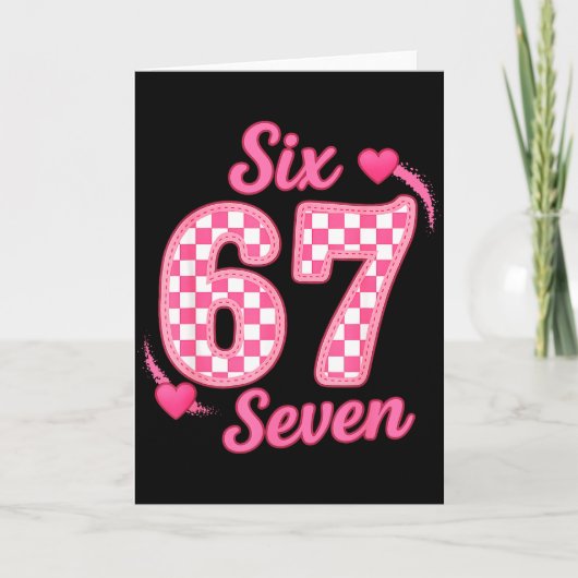 Valentine Six Seven Funny 67 Meme Gen Alpha Slang  カード (正面)