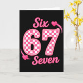 Valentine Six Seven Funny 67 Meme Gen Alpha Slang  カード (黄色い花)