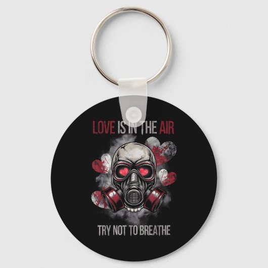 Valentine Skull Gas Mask Love Romance  キーホルダー (正面)